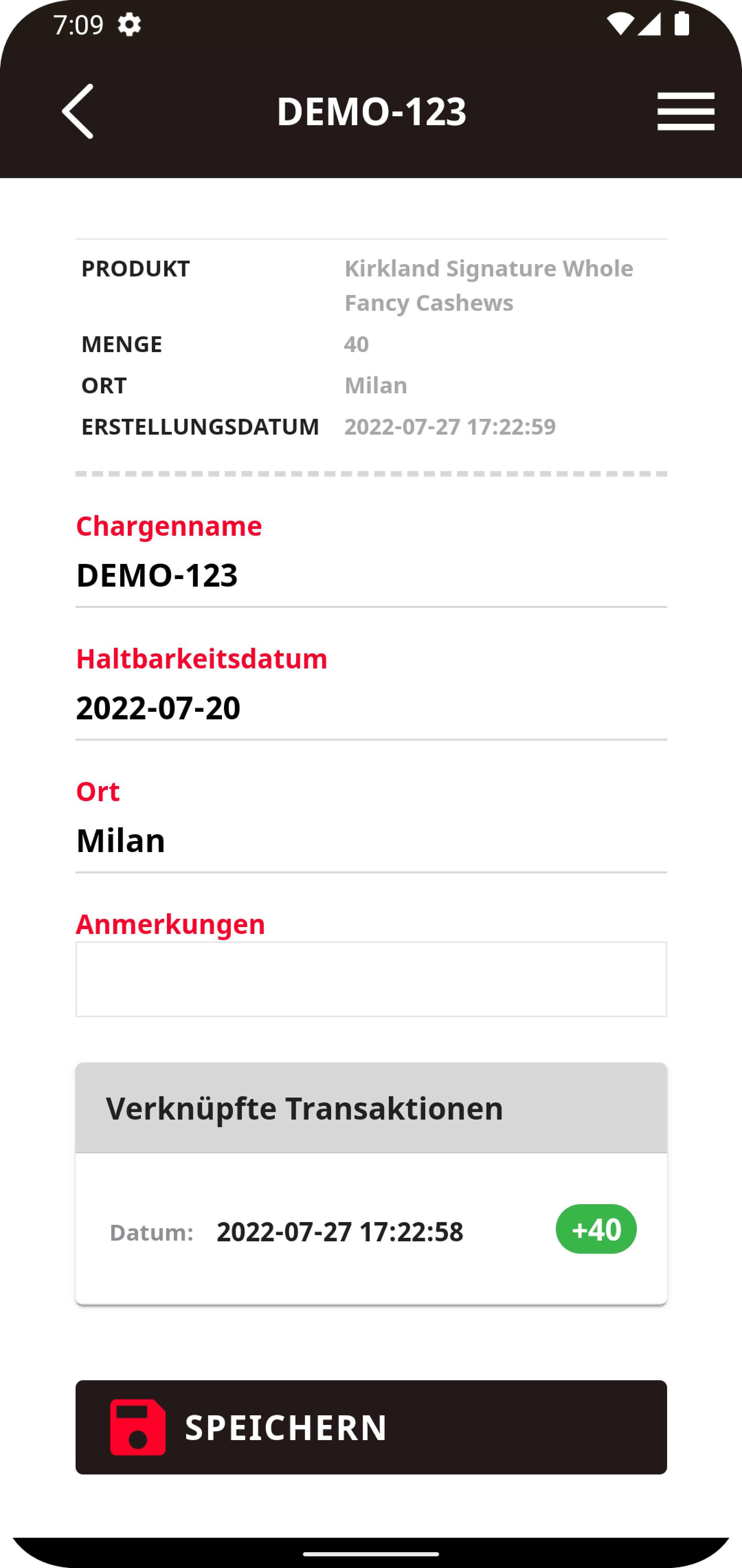 Bestandsverwaltungssystem für verderbliche Lebensmittel