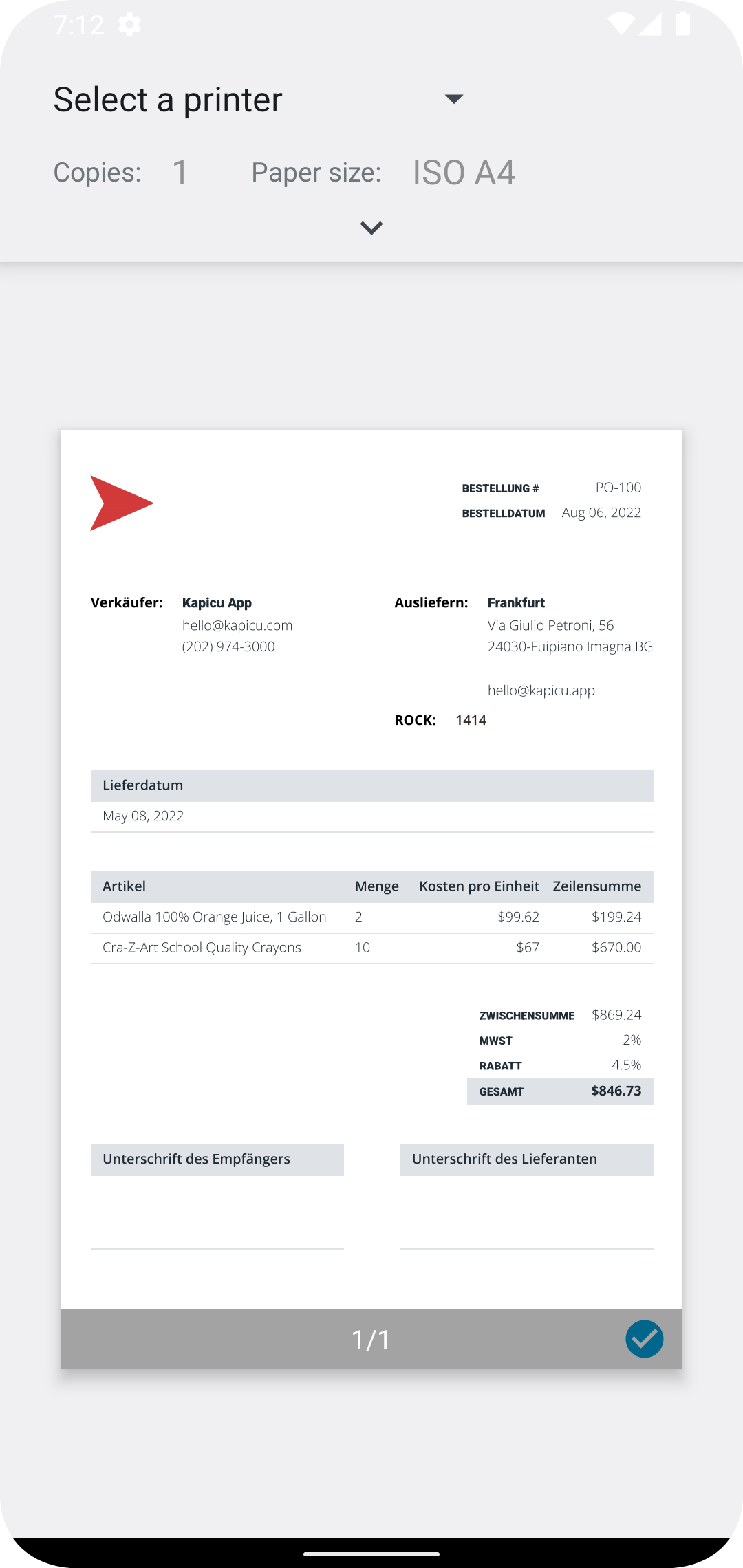 Beste Bestellgenerator-App