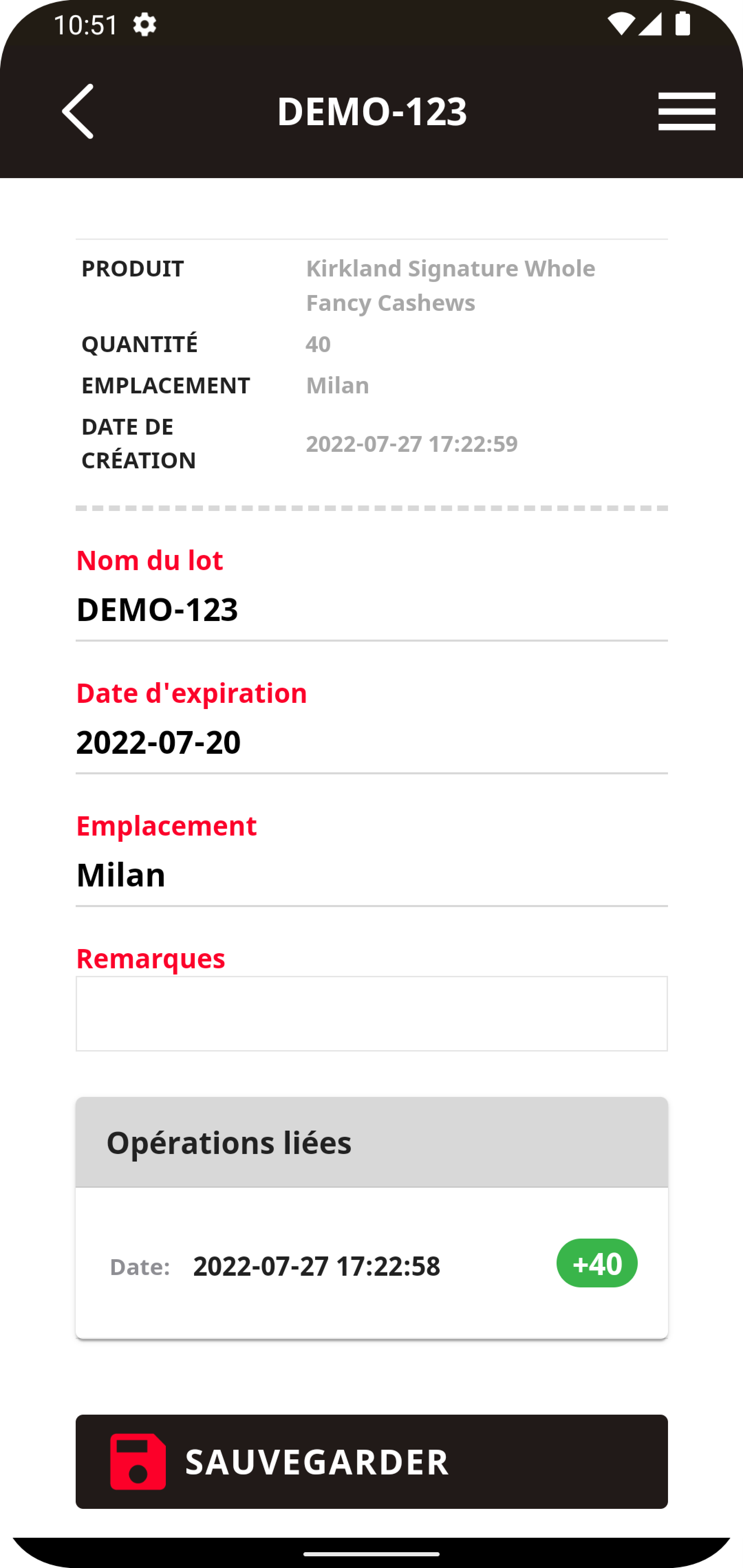 Système de gestion des stocks de denrées périssables