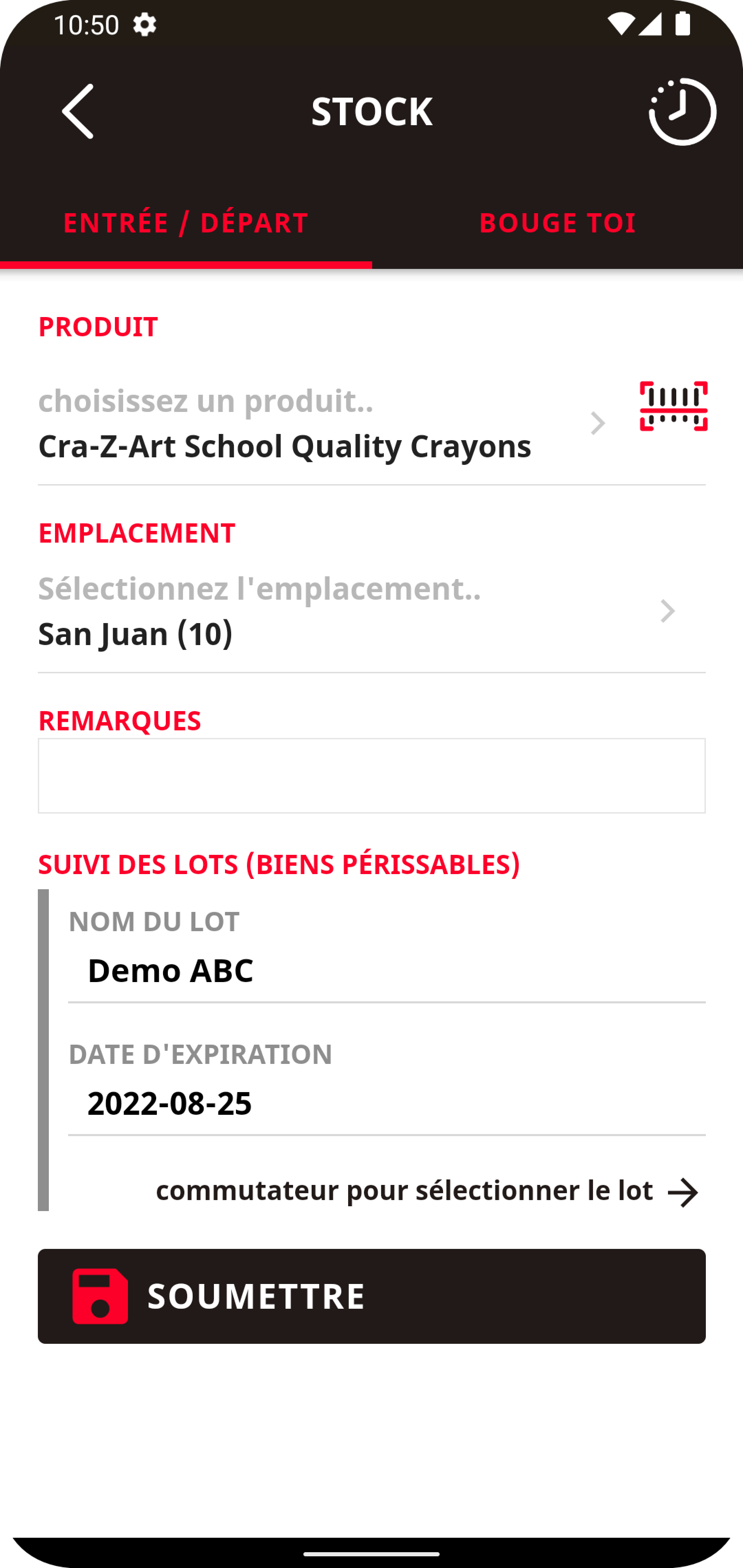 Système de gestion des stocks de denrées périssables