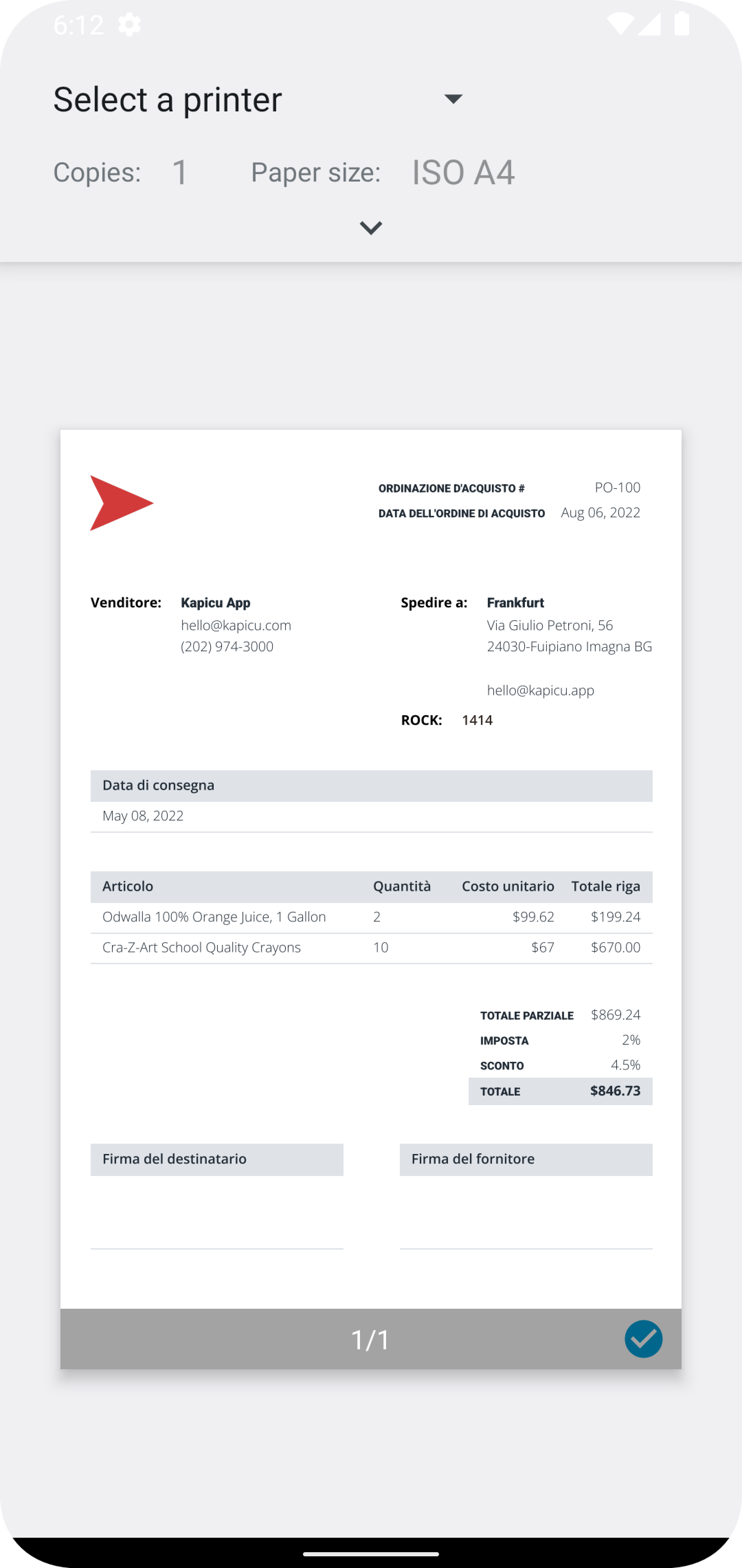 La migliore app per la generazione di ordini di acquisto