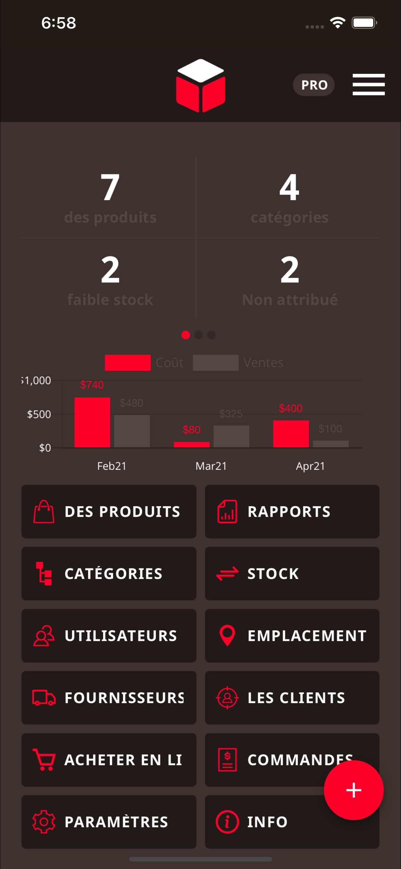 Gestion de l'inventaire